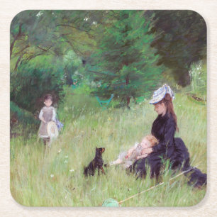 Berthe Morisot - In einem Park / Dans le parc Rechteckiger Pappuntersetzer