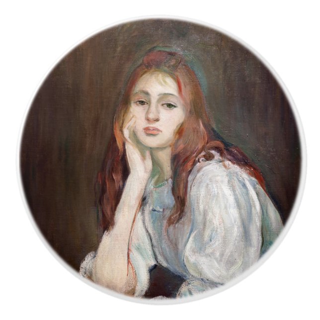 Berthe Morisot - Julie Daydreaming Keramikknauf (Vorderseite)
