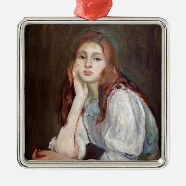 Berthe Morisot - Julie Daydreaming Ornament Aus Metall (Vorne)