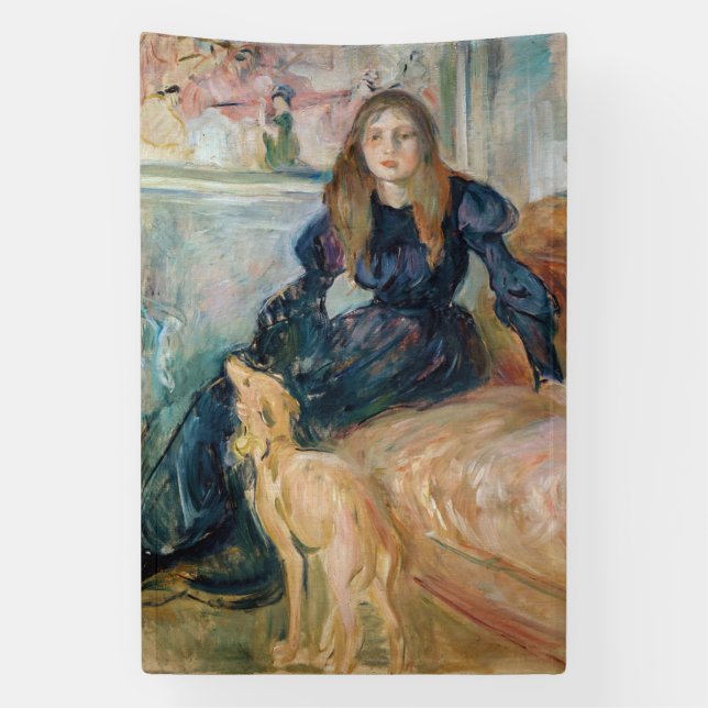 Berthe Morisot - Julie und ihr Greyhound Laerte Banner (Vertikal)
