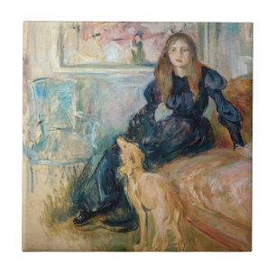 Berthe Morisot - Julie und ihr Greyhound Laerte Fliese
