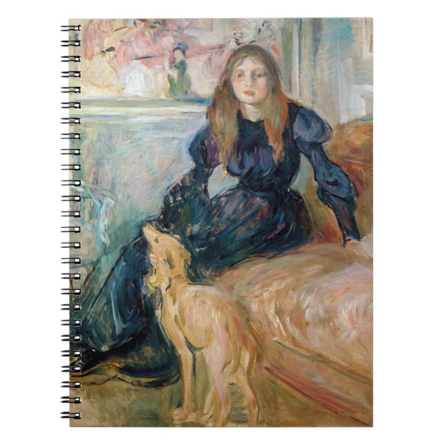 Berthe Morisot - Julie und ihr Greyhound Laerte Notizblock (Vorderseite)