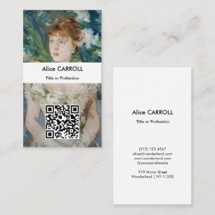 Berthe Morisot - Junge Frau im Ballkleid - QR Code Visitenkarte