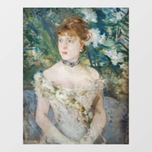 Berthe Morisot - Junges Mädchen in einem Ballkleid Fensteraufkleber