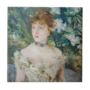 Berthe Morisot - Junges Mädchen in einem Ballkleid Fliese