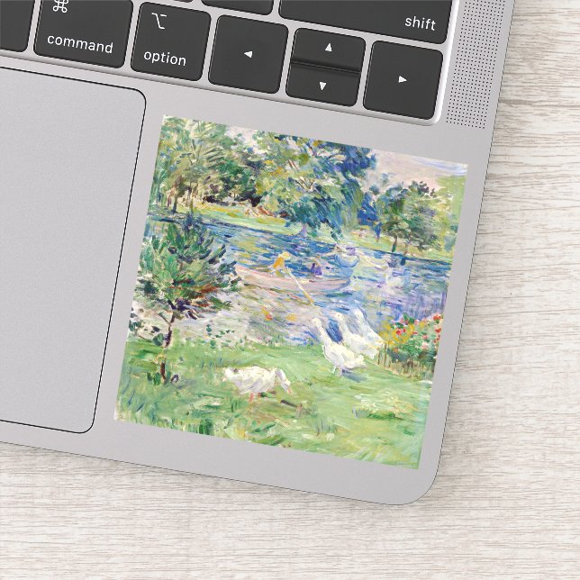 Berthe Morisot - Mädchen im Boot mit Gänsen Aufkleber (Detail)