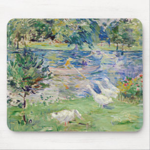 Berthe Morisot - Mädchen im Boot mit Gänsen Mousepad