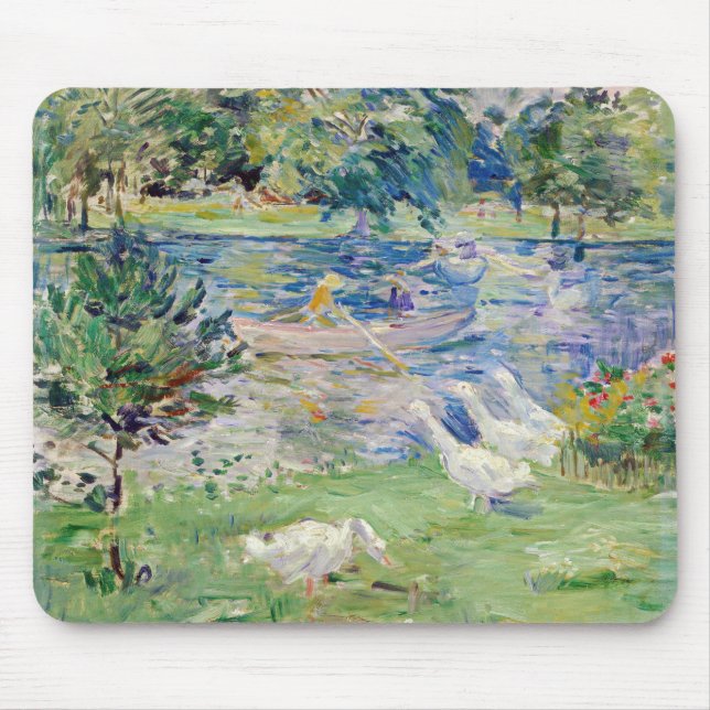 Berthe Morisot - Mädchen im Boot mit Gänsen Mousepad (Vorne)