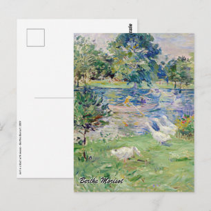 Berthe Morisot - Mädchen im Boot mit Gänsen Postkarte