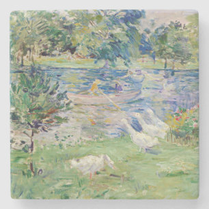 Berthe Morisot - Mädchen in einem Boot mit Gänsen Steinuntersetzer