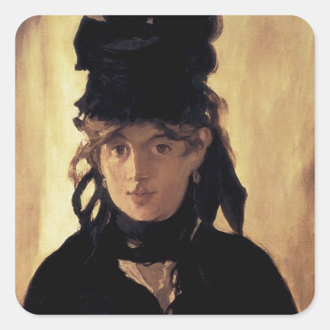 Berthe Morisot mit einem Bouquet von Violets Quadratischer Aufkleber (Vorderseite)