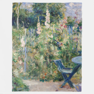 Berthe Morisot - Rosen / Stockrosen Fleecedecke