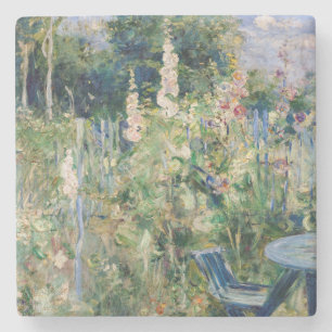 Berthe Morisot - Rosen / Stockrosen Steinuntersetzer