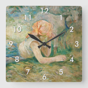 Berthe Morisot - Ruhende Schäferin Quadratische Wanduhr