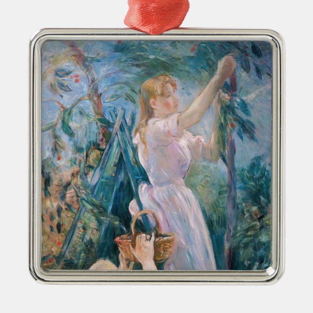 Berthe Morisot - The Cherry Picker Ornament Aus Metall (Vorne)