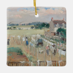 Berthe Morisot - Wäsche zum Trocknen aufhängen Keramikornament