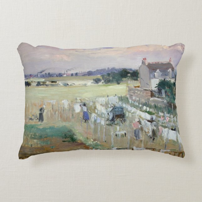 Berthe Morisot - Wäschewaschen nach Trocknen Dekokissen (Vorderseite)