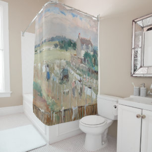 Berthe Morisot - Wäschewaschen nach Trocknen Duschvorhang