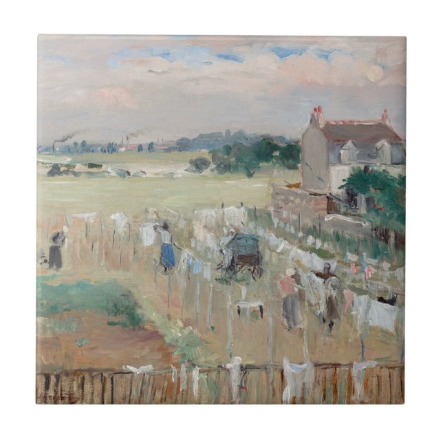 Berthe Morisot - Wäschewaschen nach Trocknen Fliese (Vorderseite)
