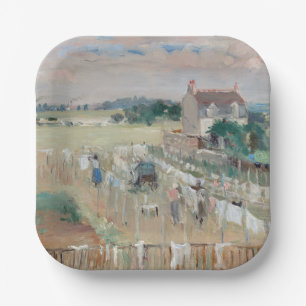 Berthe Morisot - Wäschewaschen nach Trocknen Pappteller