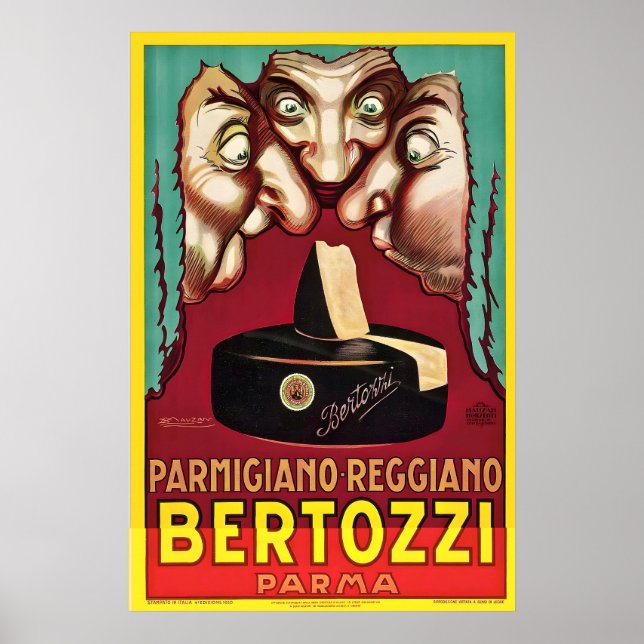 Bertozzi Parma italienischer Käse Parmigiano Vinta Poster (Vorne)