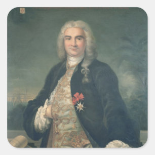Bertrand-Francois Mahe de la Bourdonnais Quadratischer Aufkleber