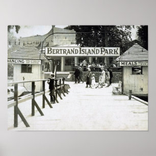 Bertrand Island Park, Vergnügungspark NJ, Vintage Poster