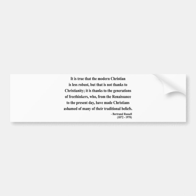 Bertrand Russell-Zitat 6a Autoaufkleber (Vorne)