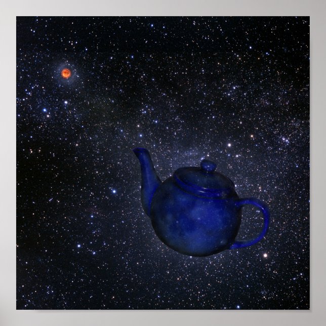 Bertrand Russells berühmtes Celestial Teapot Poste Poster (Vorne)