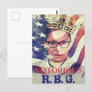 Berüchtigte RGB Ruth Bader Ginsburg Liberale Femin Postkarte