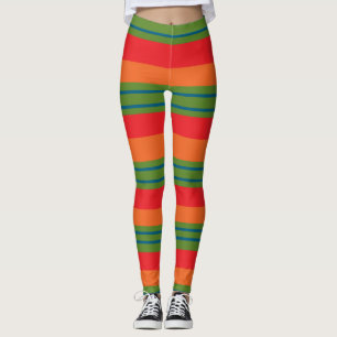 Berücksichtigung des gestreiften farbigen Musters Leggings