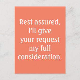 Berücksichtigung Ihrer Anfrage Amber Typografy Pos Postkarte