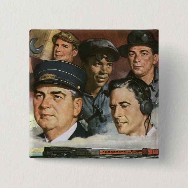 Beruf der Wirtschaft, Vintager Patriotismus Button (Vorderseite)