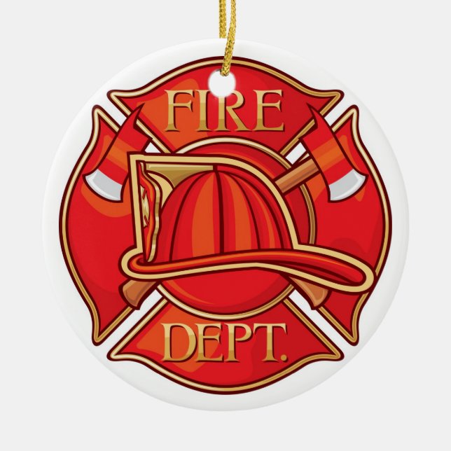 Beruf - Feuerwehr - SRF Keramik Ornament (Vorne)