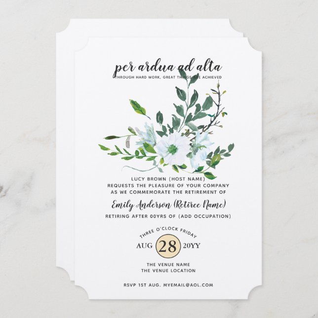 Beruf für das FOTO der Bontanen für Aquarellen Einladung (Vorne/Hinten)