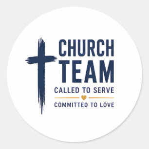 Berufen, der Kirche zu dienen, christliches Team Runder Aufkleber