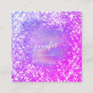 Beruflich Beauty Makeup Artist Glitzer Park Quadratische Visitenkarte