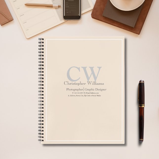 Beruflich Beige Minimalistisch Notizbuch (Von Creator hochgeladen)