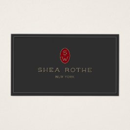 Beruflich Black Red Monogram 3D Typografie