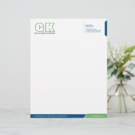 Beruflich Blau und Grün Briefbogen