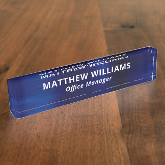 Beruflich Blue Imitats Metal Custom Namensplakette