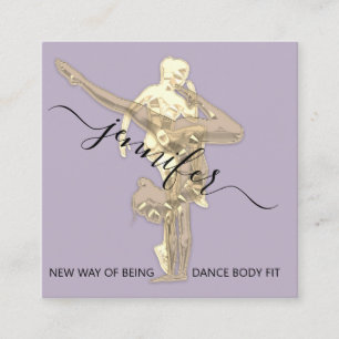 Beruflich Body Fitness Dance Couch QRCODE Gold Quadratische Visitenkarte