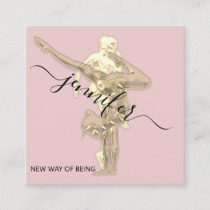 Beruflich Body Fitness Tanz Gold Couch Rosa Quadratische Visitenkarte