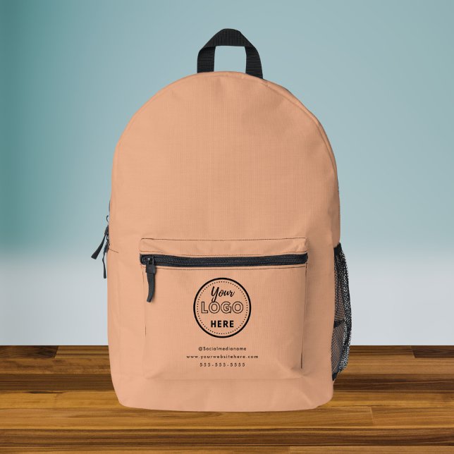 Beruflich-Branding-Minimal-Orange-Promo-Logo Bedruckter Rucksack (Von Creator hochgeladen)