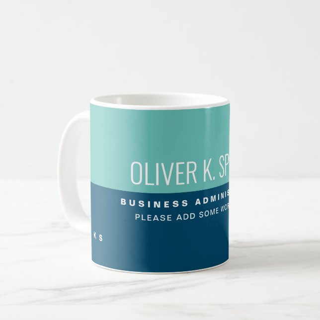 Beruflich (Business) 2-Tone Blau Kaffeetasse (Vorderseite Links)