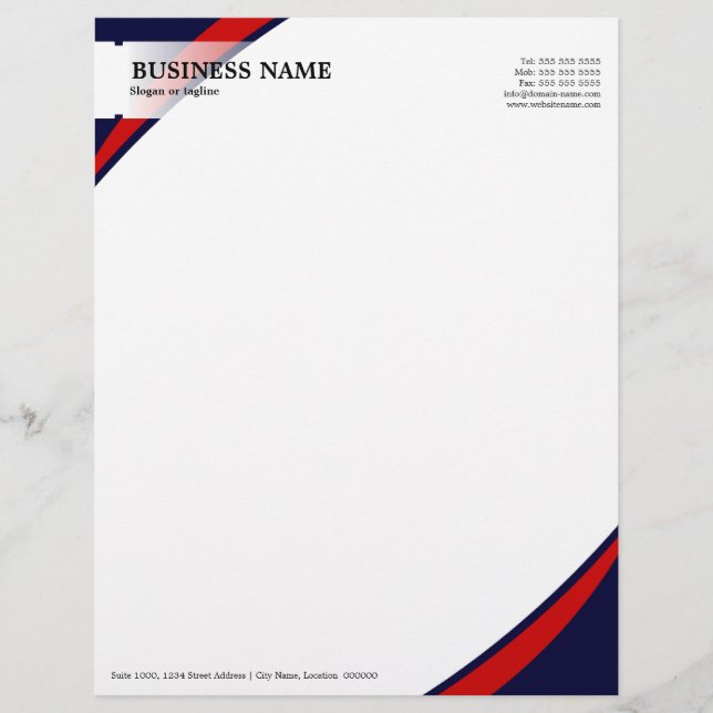 Beruflich Business Red Blue Briefkopf (Vorderseite)