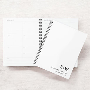 Beruflich Business White Monogram Planer