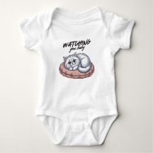 Beruflich Cat Napper Funny Baby Bodysuit