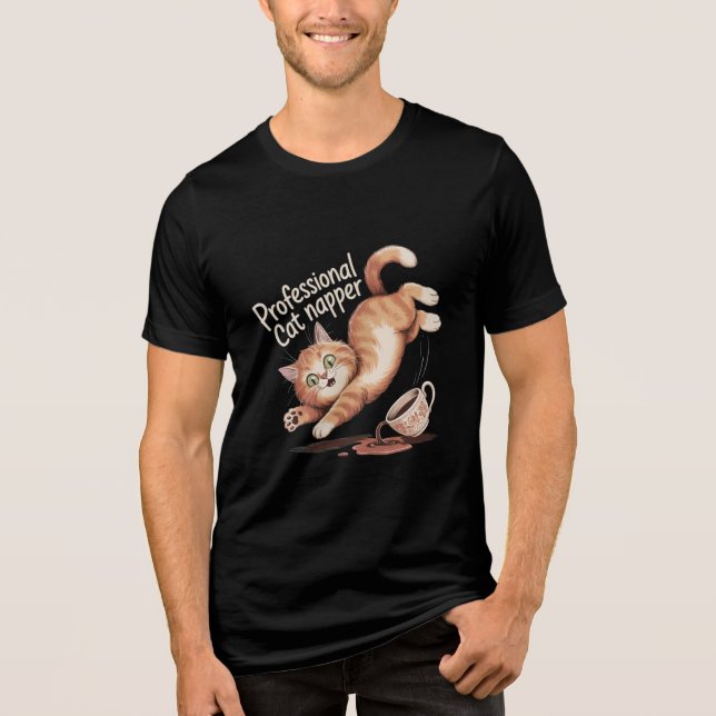 Beruflich Cat Napper Funny Cat T - Shirt (Vorderseite)