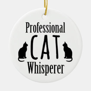Beruflich Cat Whisperer Keramikornament